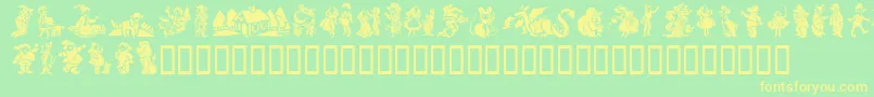 GeStorybookTales Font – Yellow Fonts on Green Background