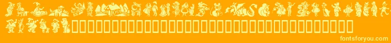 GeStorybookTales Font – Yellow Fonts on Orange Background