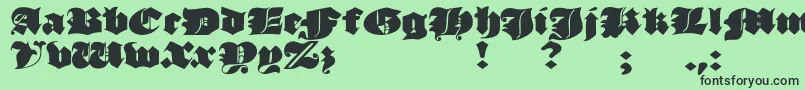JmhMorenetaDivine Font – Black Fonts on Green Background