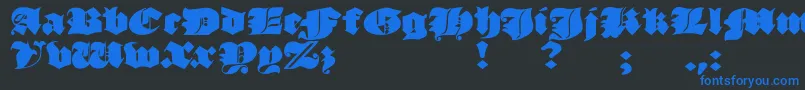 JmhMorenetaDivine Font – Blue Fonts on Black Background