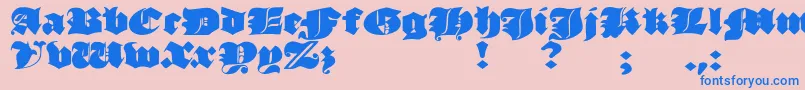 JmhMorenetaDivine Font – Blue Fonts on Pink Background