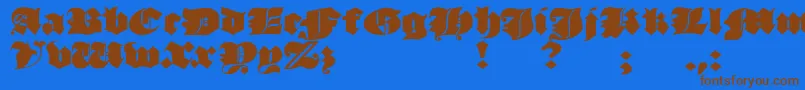 JmhMorenetaDivine Font – Brown Fonts on Blue Background