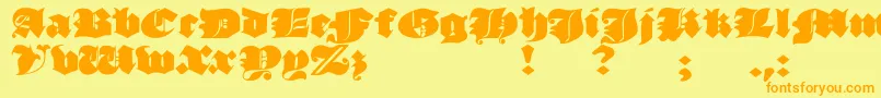 JmhMorenetaDivine Font – Orange Fonts on Yellow Background