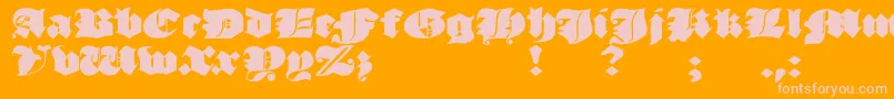 JmhMorenetaDivine-fontti – vaaleanpunaiset fontit oranssilla taustalla