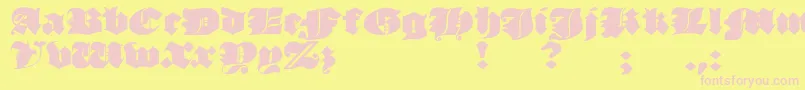 JmhMorenetaDivine-fontti – vaaleanpunaiset fontit keltaisella taustalla