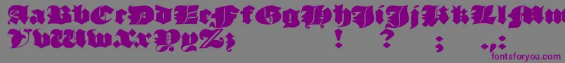 フォントJmhMorenetaDivine – 紫色のフォント、灰色の背景