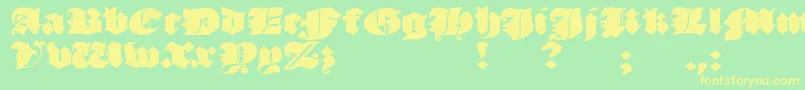 JmhMorenetaDivine Font – Yellow Fonts on Green Background