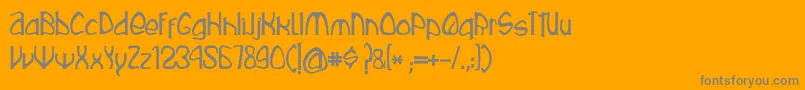 フォントRustika – オレンジの背景に灰色の文字