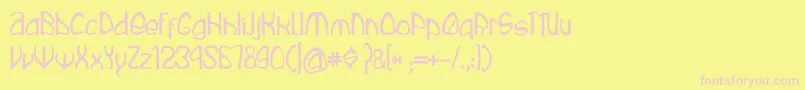 Więcej informacji o czcionce Rustika Czcionka Rustika – różowe czcionki na żółtym tle