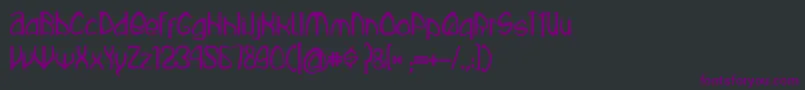 Rustika-fontti – violetit fontit mustalla taustalla