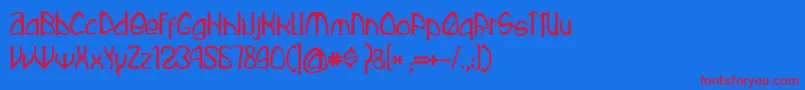 Rustika Font – Red Fonts on Blue Background