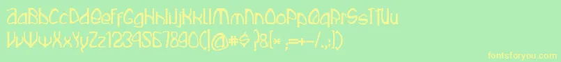 Rustika Font – Yellow Fonts on Green Background