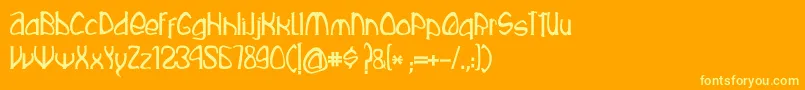 fuente Rustika – Fuentes Amarillas Sobre Fondo Naranja