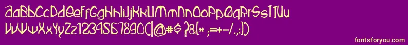 Rustika-fontti – keltaiset fontit violetilla taustalla