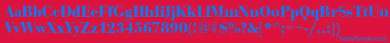 BediniBold Font – Blue Fonts on Red Background