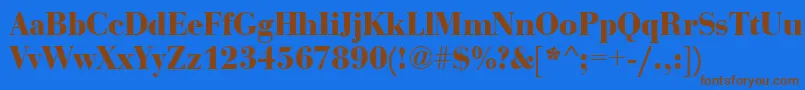 BediniBold Font – Brown Fonts on Blue Background