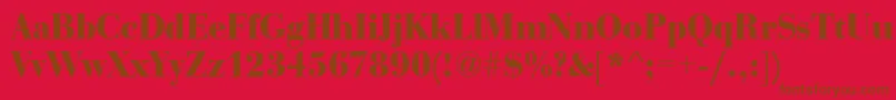 Fonte BediniBold – fontes marrons em um fundo vermelho