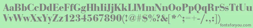BediniBold Font – Gray Fonts on Green Background