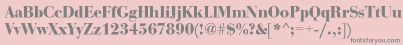 Weitere Informationen zur BediniBold-Schriftart BediniBold-Schriftart – Graue Schriften auf rosa Hintergrund