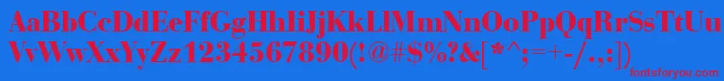 BediniBold Font – Red Fonts on Blue Background