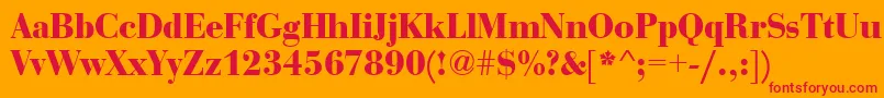BediniBold Font – Red Fonts on Orange Background