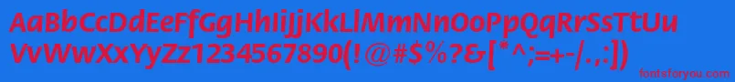 FlorastdBold Font – Red Fonts on Blue Background