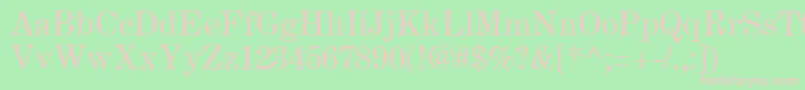 CenturyExpandedLtRoman-fontti – vaaleanpunaiset fontit vihreällä taustalla