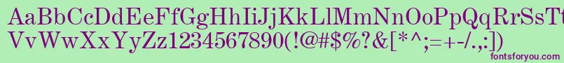 CenturyExpandedLtRoman Font – Purple Fonts on Green Background