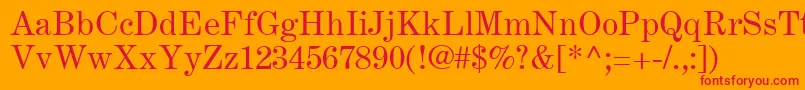 フォントCenturyExpandedLtRoman – オレンジの背景に赤い文字