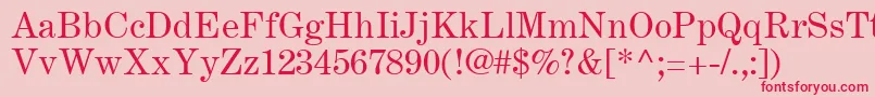 フォントCenturyExpandedLtRoman – ピンクの背景に赤い文字