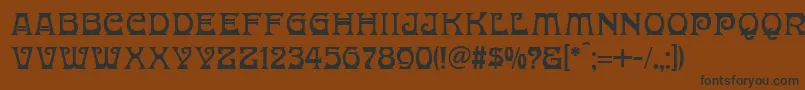 フォントDonaldinaNormal – 黒い文字が茶色の背景にあります
