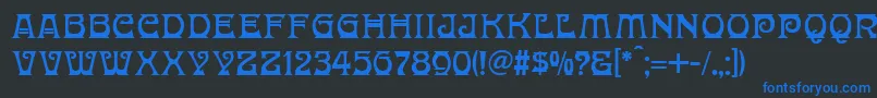 DonaldinaNormal Font – Blue Fonts on Black Background