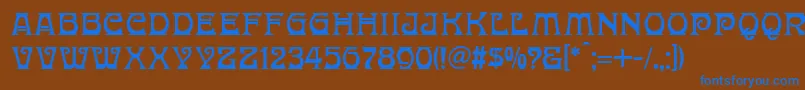 DonaldinaNormal Font – Blue Fonts on Brown Background
