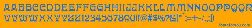DonaldinaNormal Font – Blue Fonts on Orange Background