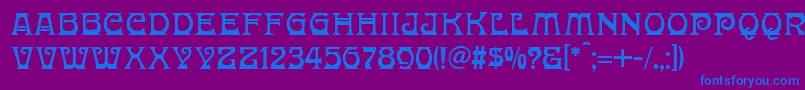 DonaldinaNormal Font – Blue Fonts on Purple Background