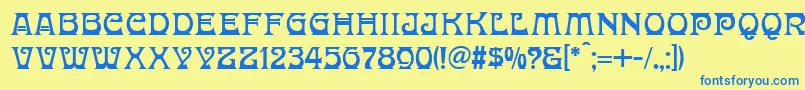 DonaldinaNormal Font – Blue Fonts on Yellow Background