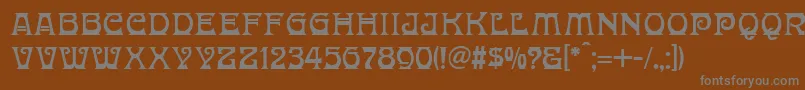 DonaldinaNormal-fontti – harmaat kirjasimet ruskealla taustalla
