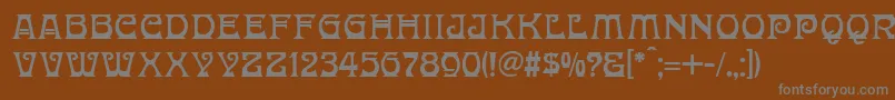 フォントDonaldinaNormal – 茶色の背景に灰色の文字