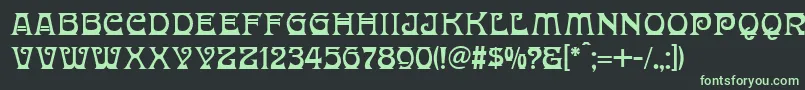 フォントDonaldinaNormal – 黒い背景に緑の文字