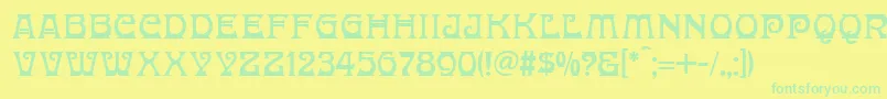 DonaldinaNormal Font – Green Fonts on Yellow Background