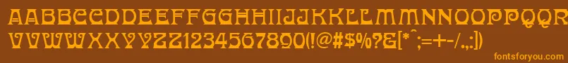 DonaldinaNormal Font – Orange Fonts on Brown Background