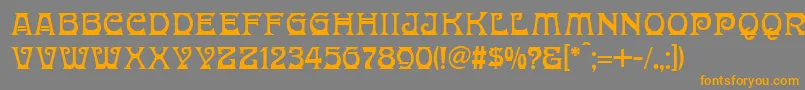 フォントDonaldinaNormal – オレンジの文字は灰色の背景にあります。