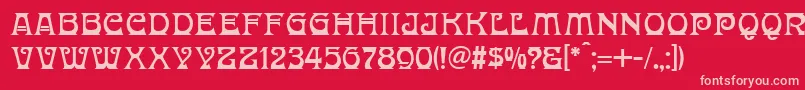 フォントDonaldinaNormal – 赤い背景にピンクのフォント