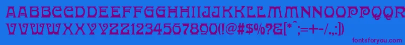 DonaldinaNormal Font – Purple Fonts on Blue Background