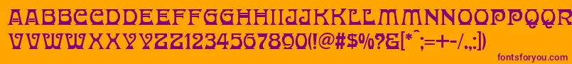 DonaldinaNormal-Schriftart – Violette Schriften auf orangefarbenem Hintergrund