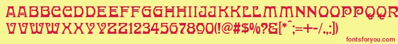 DonaldinaNormal Font – Red Fonts on Yellow Background