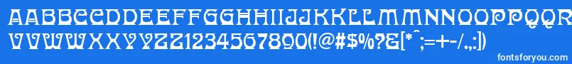 DonaldinaNormal-Schriftart – Weiße Schriften auf blauem Hintergrund