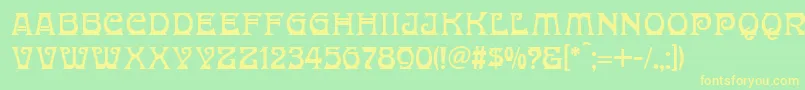 DonaldinaNormal Font – Yellow Fonts on Green Background