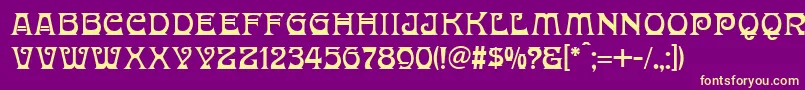 DonaldinaNormal Font – Yellow Fonts on Purple Background