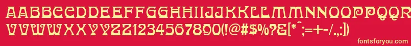 DonaldinaNormal Font – Yellow Fonts on Red Background